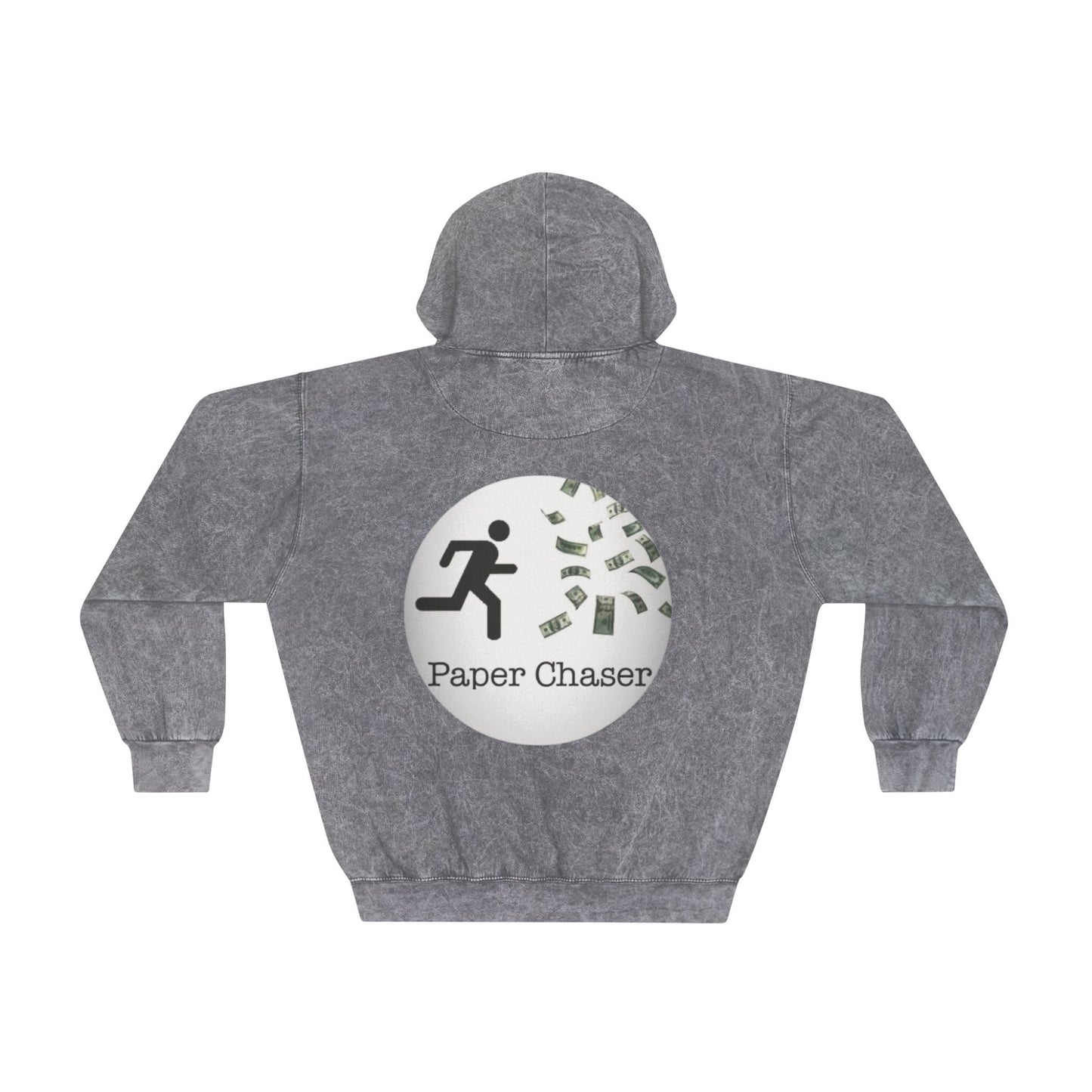 NEXUS-Unisex Mineral Wash Hoodie - 'Paper Chaser' Graphic for Hustlers and Dreamers